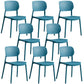 Minimalist Design Plastic Dining Armless Chair Open Back Dining Side Chairs Peacock Blue 8 Piece Set Clearhalo 'Dining Chairs' 'Dining Tables & Seating' 'dining_chair' 'furn' 'furn_dining_chair' 'Furniture' 'furniture_dining_chair' 'Kitchen & Dining Furniture' 4941955