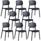 Minimalist Design Plastic Dining Armless Chair Open Back Dining Side Chairs Black 8 Piece Set Clearhalo 'Dining Chairs' 'Dining Tables & Seating' 'dining_chair' 'furn' 'furn_dining_chair' 'Furniture' 'furniture_dining_chair' 'Kitchen & Dining Furniture' 4941958
