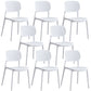 Minimalist Design Plastic Dining Armless Chair Open Back Dining Side Chairs White 8 Piece Set Clearhalo 'Dining Chairs' 'Dining Tables & Seating' 'dining_chair' 'furn' 'furn_dining_chair' 'Furniture' 'furniture_dining_chair' 'Kitchen & Dining Furniture' 4941962