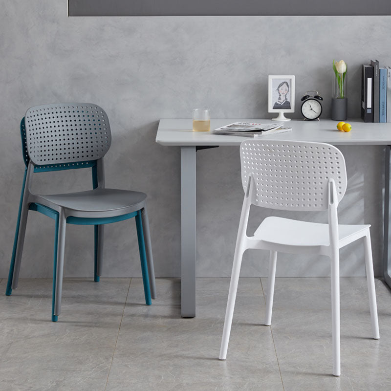 Minimalist Design Plastic Dining Armless Chair Open Back Dining Side Chairs Clearhalo 'Dining Chairs' 'Dining Tables & Seating' 'dining_chair' 'furn' 'furn_dining_chair' 'Furniture' 'furniture_dining_chair' 'Kitchen & Dining Furniture' 4941963