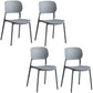 Minimalist Design Plastic Dining Armless Chair Open Back Dining Side Chairs Grey 4 Piece Set Clearhalo 'Dining Chairs' 'Dining Tables & Seating' 'dining_chair' 'furn' 'furn_dining_chair' 'Furniture' 'furniture_dining_chair' 'Kitchen & Dining Furniture' 4941965