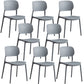 Minimalist Design Plastic Dining Armless Chair Open Back Dining Side Chairs Grey 8 Piece Set Clearhalo 'Dining Chairs' 'Dining Tables & Seating' 'dining_chair' 'furn' 'furn_dining_chair' 'Furniture' 'furniture_dining_chair' 'Kitchen & Dining Furniture' 4941967