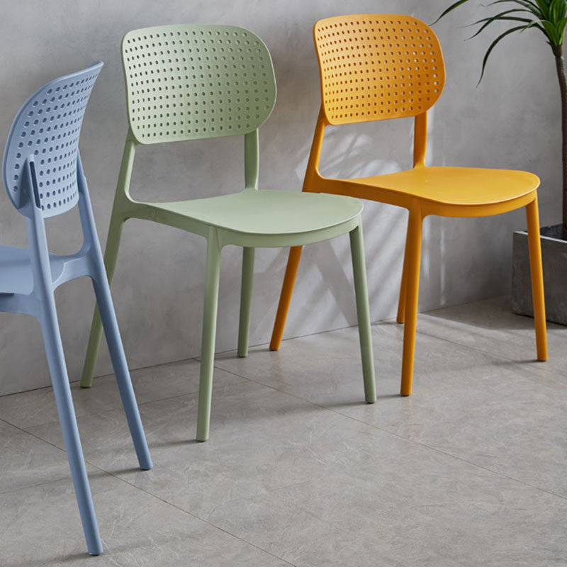Minimalist Design Plastic Dining Armless Chair Open Back Dining Side Chairs Clearhalo 'Dining Chairs' 'Dining Tables & Seating' 'dining_chair' 'furn' 'furn_dining_chair' 'Furniture' 'furniture_dining_chair' 'Kitchen & Dining Furniture' 4941969