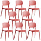 Minimalist Design Plastic Dining Armless Chair Open Back Dining Side Chairs Watermelon Red 8 Piece Set Clearhalo 'Dining Chairs' 'Dining Tables & Seating' 'dining_chair' 'furn' 'furn_dining_chair' 'Furniture' 'furniture_dining_chair' 'Kitchen & Dining Furniture' 4941970
