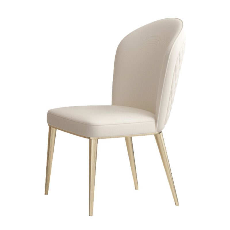 Nordic Style Leather Dining Chairs for Home Armless Solid Back Chair Clearhalo 'Dining Chairs' 'Dining Tables & Seating' 'dining_chair' 'furn' 'furn_dining_chair' 'Furniture' 'furniture_dining_chair' 'Kitchen & Dining Furniture' 4941983