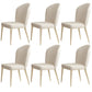 Nordic Style Leather Dining Chairs for Home Armless Solid Back Chair Off-White 6 Piece Set Clearhalo 'Dining Chairs' 'Dining Tables & Seating' 'dining_chair' 'furn' 'furn_dining_chair' 'Furniture' 'furniture_dining_chair' 'Kitchen & Dining Furniture' 4941986