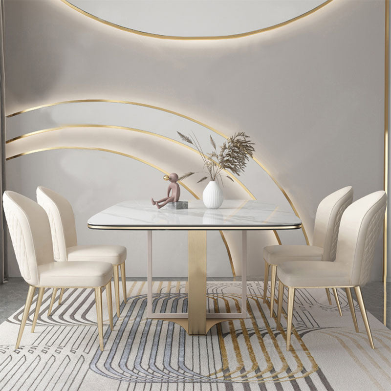 Nordic Style Leather Dining Chairs for Home Armless Solid Back Chair Clearhalo 'Dining Chairs' 'Dining Tables & Seating' 'dining_chair' 'furn' 'furn_dining_chair' 'Furniture' 'furniture_dining_chair' 'Kitchen & Dining Furniture' 4941992