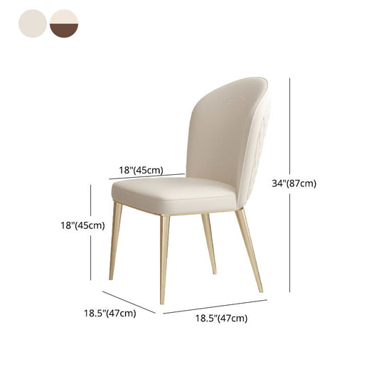 Nordic Style Leather Dining Chairs for Home Armless Solid Back Chair Clearhalo 'Dining Chairs' 'Dining Tables & Seating' 'dining_chair' 'furn' 'furn_dining_chair' 'Furniture' 'furniture_dining_chair' 'Kitchen & Dining Furniture' 4941993