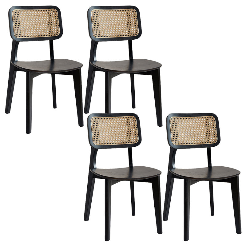 Traditional Wood Dining Chairs Open Back Dining Side Chair for Restaurant Use Black 4 Piece Set Clearhalo 'Dining Chairs' 'Dining Tables & Seating' 'dining_chair' 'furn' 'furn_dining_chair' 'Furniture' 'furniture_dining_chair' 'Kitchen & Dining Furniture' 4941996
