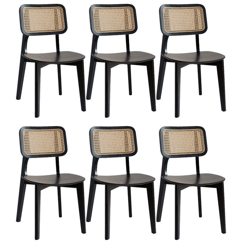 Traditional Wood Dining Chairs Open Back Dining Side Chair for Restaurant Use Black 6 Piece Set Clearhalo 'Dining Chairs' 'Dining Tables & Seating' 'dining_chair' 'furn' 'furn_dining_chair' 'Furniture' 'furniture_dining_chair' 'Kitchen & Dining Furniture' 4941998