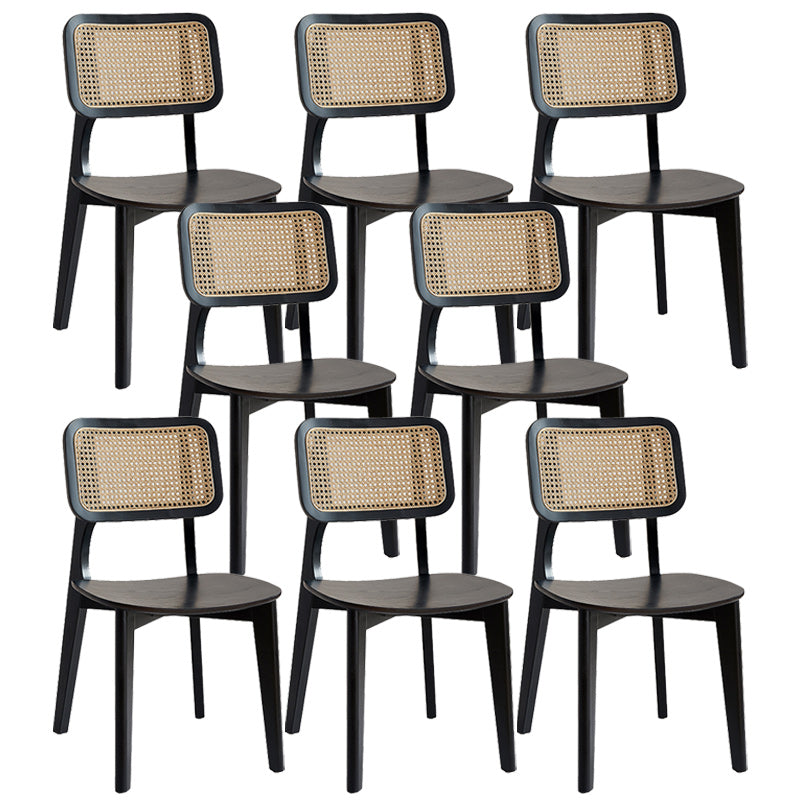 Traditional Wood Dining Chairs Open Back Dining Side Chair for Restaurant Use Black 8 Piece Set Clearhalo 'Dining Chairs' 'Dining Tables & Seating' 'dining_chair' 'furn' 'furn_dining_chair' 'Furniture' 'furniture_dining_chair' 'Kitchen & Dining Furniture' 4942001