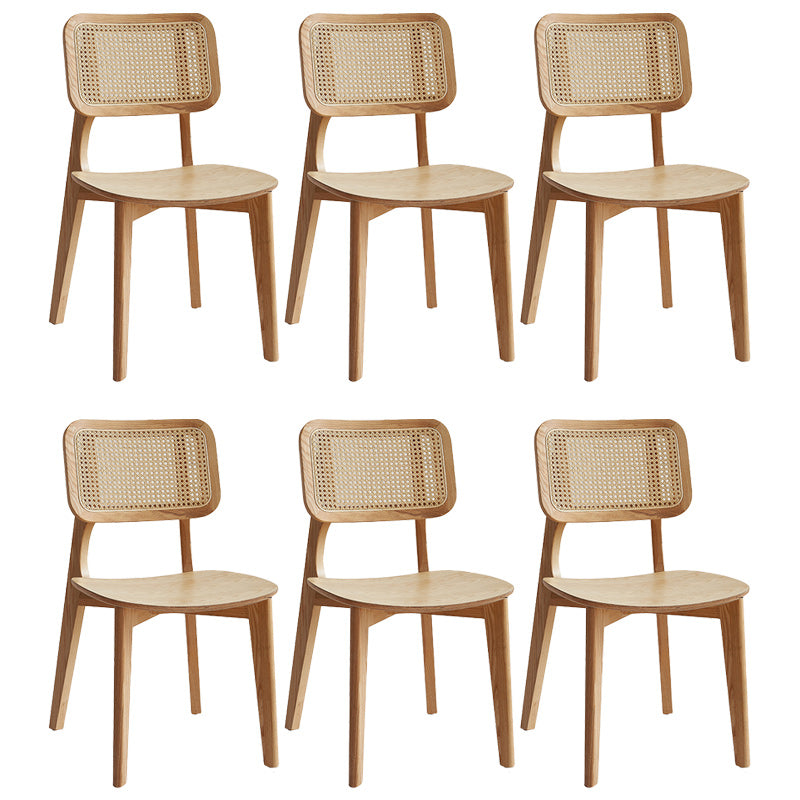Traditional Wood Dining Chairs Open Back Dining Side Chair for Restaurant Use Natural 6 Piece Set Clearhalo 'Dining Chairs' 'Dining Tables & Seating' 'dining_chair' 'furn' 'furn_dining_chair' 'Furniture' 'furniture_dining_chair' 'Kitchen & Dining Furniture' 4942007