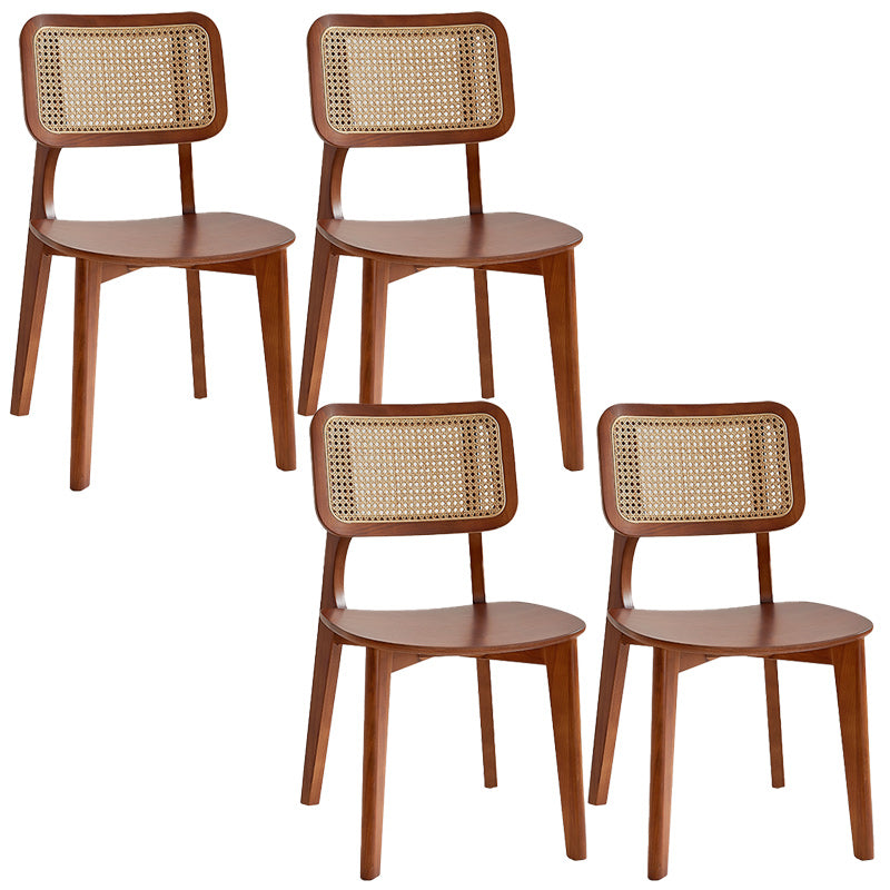 Traditional Wood Dining Chairs Open Back Dining Side Chair for Restaurant Use Walnut 4 Piece Set Clearhalo 'Dining Chairs' 'Dining Tables & Seating' 'dining_chair' 'furn' 'furn_dining_chair' 'Furniture' 'furniture_dining_chair' 'Kitchen & Dining Furniture' 4942012