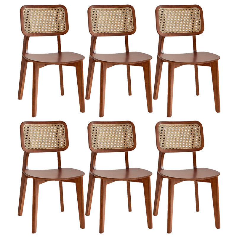 Traditional Wood Dining Chairs Open Back Dining Side Chair for Restaurant Use Walnut 6 Piece Set Clearhalo 'Dining Chairs' 'Dining Tables & Seating' 'dining_chair' 'furn' 'furn_dining_chair' 'Furniture' 'furniture_dining_chair' 'Kitchen & Dining Furniture' 4942014