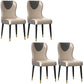 Nordic Style Armless Solid Back Chairs Faux Leather Dining Chairs Grey 4 Piece Set Clearhalo 'Dining Chairs' 'Dining Tables & Seating' 'dining_chair' 'furn' 'furn_dining_chair' 'Furniture' 'furniture_dining_chair' 'Kitchen & Dining Furniture' 4942020