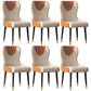 Nordic Style Armless Solid Back Chairs Faux Leather Dining Chairs Orange 6 Piece Set Clearhalo 'Dining Chairs' 'Dining Tables & Seating' 'dining_chair' 'furn' 'furn_dining_chair' 'Furniture' 'furniture_dining_chair' 'Kitchen & Dining Furniture' 4942037