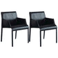 Contemporary Leather Dining Chair Metal Dining Arm Chair for Restaurant Use Black 2 Piece Set Clearhalo 'Dining Chairs' 'Dining Tables & Seating' 'dining_chair' 'furn' 'furn_dining_chair' 'Furniture' 'furniture_dining_chair' 'Kitchen & Dining Furniture' 4942045