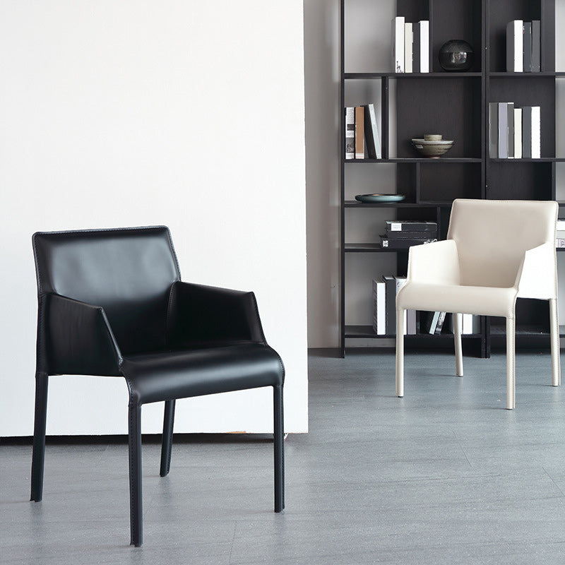 Contemporary Leather Dining Chair Metal Dining Arm Chair for Restaurant Use Clearhalo 'Dining Chairs' 'Dining Tables & Seating' 'dining_chair' 'furn' 'furn_dining_chair' 'Furniture' 'furniture_dining_chair' 'Kitchen & Dining Furniture' 4942049