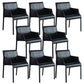 Contemporary Leather Dining Chair Metal Dining Arm Chair for Restaurant Use Black 8 Piece Set Clearhalo 'Dining Chairs' 'Dining Tables & Seating' 'dining_chair' 'furn' 'furn_dining_chair' 'Furniture' 'furniture_dining_chair' 'Kitchen & Dining Furniture' 4942051