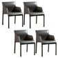 Contemporary Leather Dining Chair Metal Dining Arm Chair for Restaurant Use Grey 4 Piece Set Clearhalo 'Dining Chairs' 'Dining Tables & Seating' 'dining_chair' 'furn' 'furn_dining_chair' 'Furniture' 'furniture_dining_chair' 'Kitchen & Dining Furniture' 4942055