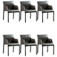 Contemporary Leather Dining Chair Metal Dining Arm Chair for Restaurant Use Grey 6 Piece Set Clearhalo 'Dining Chairs' 'Dining Tables & Seating' 'dining_chair' 'furn' 'furn_dining_chair' 'Furniture' 'furniture_dining_chair' 'Kitchen & Dining Furniture' 4942057