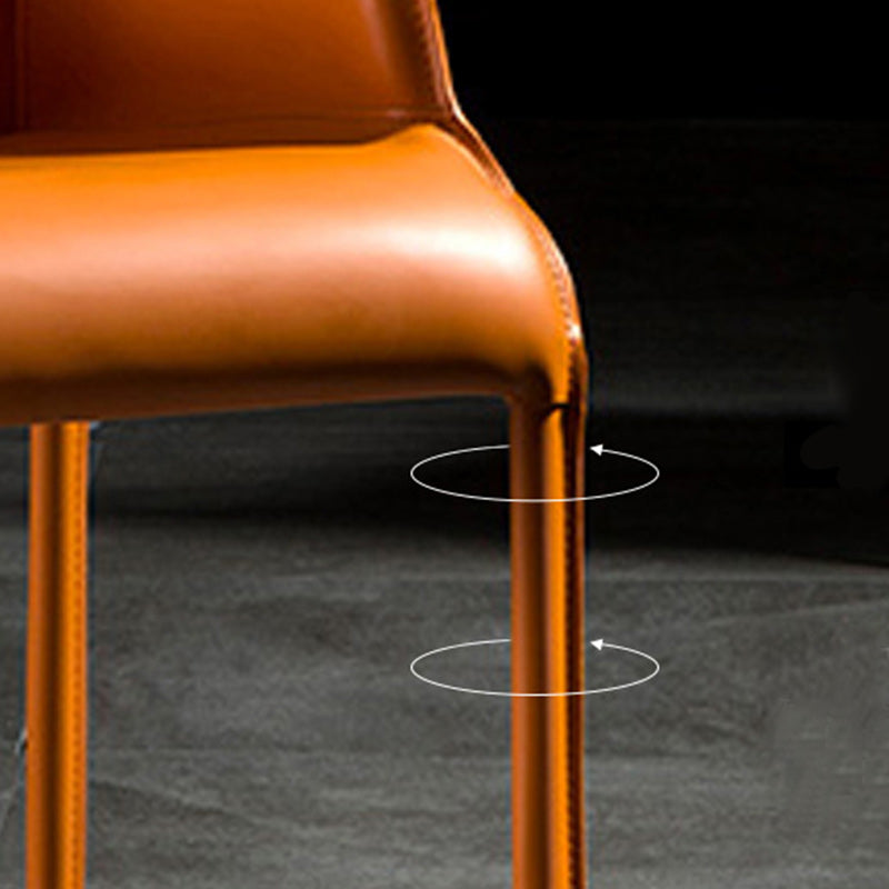 Contemporary Leather Dining Chair Metal Dining Arm Chair for Restaurant Use Clearhalo 'Dining Chairs' 'Dining Tables & Seating' 'dining_chair' 'furn' 'furn_dining_chair' 'Furniture' 'furniture_dining_chair' 'Kitchen & Dining Furniture' 4942061