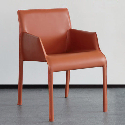 Contemporary Leather Dining Chair Metal Dining Arm Chair for Restaurant Use Clearhalo 'Dining Chairs' 'Dining Tables & Seating' 'dining_chair' 'furn' 'furn_dining_chair' 'Furniture' 'furniture_dining_chair' 'Kitchen & Dining Furniture' 4942065