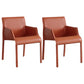 Contemporary Leather Dining Chair Metal Dining Arm Chair for Restaurant Use Orange 2 Piece Set Clearhalo 'Dining Chairs' 'Dining Tables & Seating' 'dining_chair' 'furn' 'furn_dining_chair' 'Furniture' 'furniture_dining_chair' 'Kitchen & Dining Furniture' 4942067