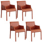 Contemporary Leather Dining Chair Metal Dining Arm Chair for Restaurant Use Orange 4 Piece Set Clearhalo 'Dining Chairs' 'Dining Tables & Seating' 'dining_chair' 'furn' 'furn_dining_chair' 'Furniture' 'furniture_dining_chair' 'Kitchen & Dining Furniture' 4942068