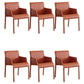 Contemporary Leather Dining Chair Metal Dining Arm Chair for Restaurant Use Orange 6 Piece Set Clearhalo 'Dining Chairs' 'Dining Tables & Seating' 'dining_chair' 'furn' 'furn_dining_chair' 'Furniture' 'furniture_dining_chair' 'Kitchen & Dining Furniture' 4942069