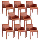 Contemporary Leather Dining Chair Metal Dining Arm Chair for Restaurant Use Orange 8 Piece Set Clearhalo 'Dining Chairs' 'Dining Tables & Seating' 'dining_chair' 'furn' 'furn_dining_chair' 'Furniture' 'furniture_dining_chair' 'Kitchen & Dining Furniture' 4942070