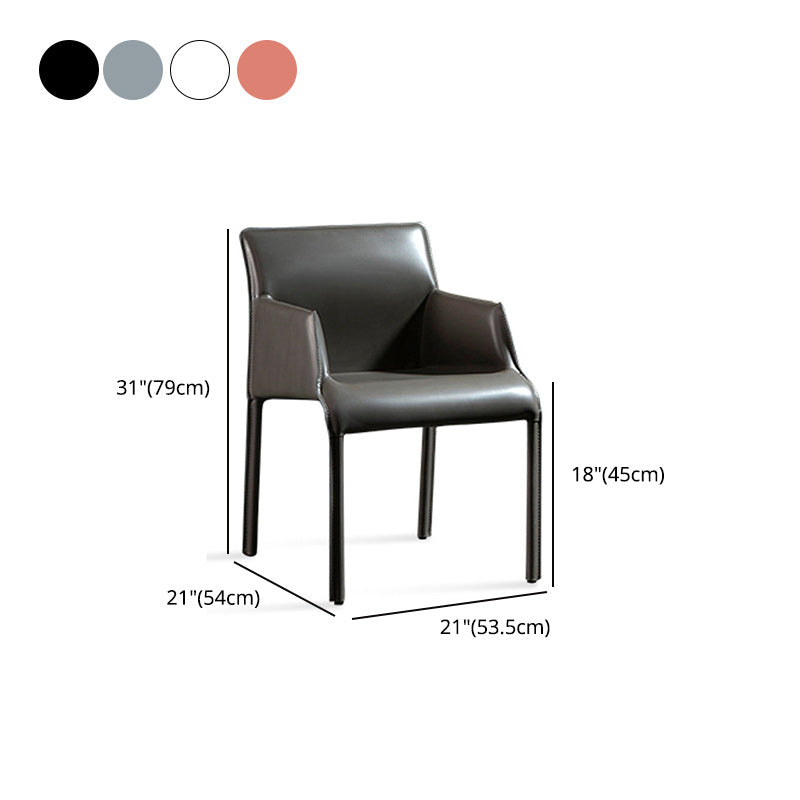 Contemporary Leather Dining Chair Metal Dining Arm Chair for Restaurant Use Clearhalo 'Dining Chairs' 'Dining Tables & Seating' 'dining_chair' 'furn' 'furn_dining_chair' 'Furniture' 'furniture_dining_chair' 'Kitchen & Dining Furniture' 4942071
