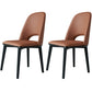 Contemporary Leather Dining Chairs Armless Open Back Chairs with Wood Legs Orange 2 Piece Set Clearhalo 'Dining Chairs' 'Dining Tables & Seating' 'dining_chair' 'furn' 'furn_dining_chair' 'Furniture' 'furniture_dining_chair' 'Kitchen & Dining Furniture' 4942073