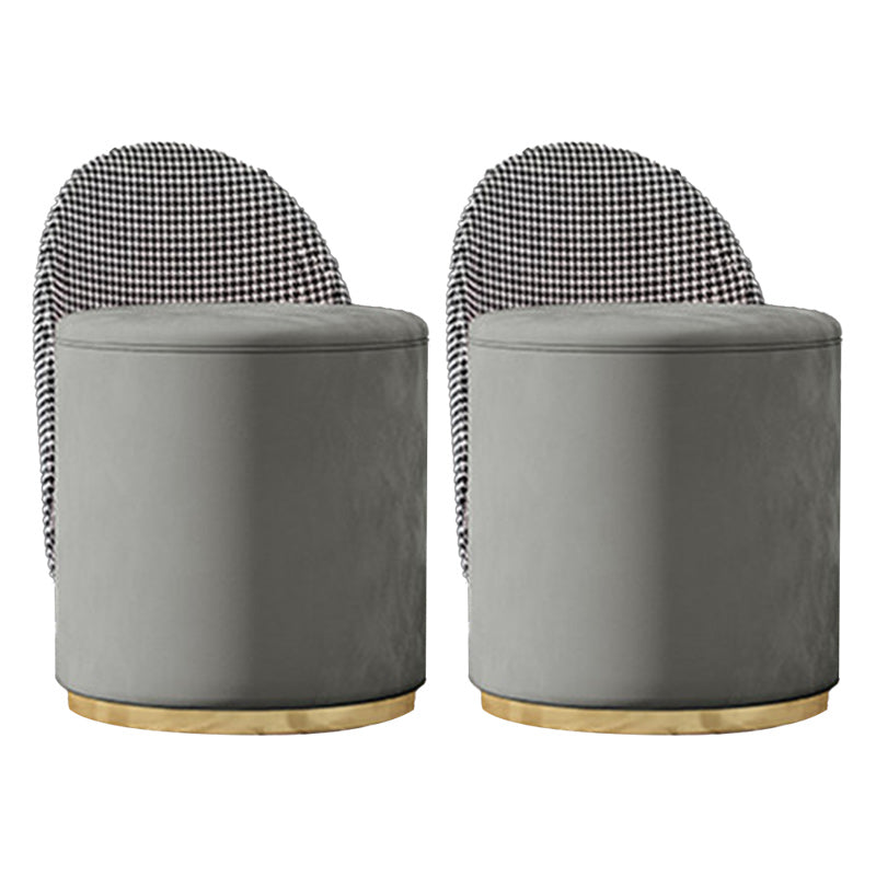 Glam Style Velvet Dining Armless Chair Metal Dining Chairs for Home Use Dark Gray 2 Piece Set Clearhalo 'Dining Chairs' 'Dining Tables & Seating' 'dining_chair' 'furn' 'furn_dining_chair' 'Furniture' 'furniture_dining_chair' 'Kitchen & Dining Furniture' 4942094