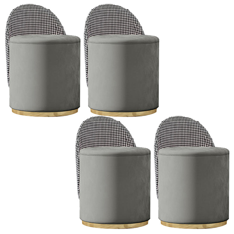 Glam Style Velvet Dining Armless Chair Metal Dining Chairs for Home Use Dark Gray 4 Piece Set Clearhalo 'Dining Chairs' 'Dining Tables & Seating' 'dining_chair' 'furn' 'furn_dining_chair' 'Furniture' 'furniture_dining_chair' 'Kitchen & Dining Furniture' 4942096