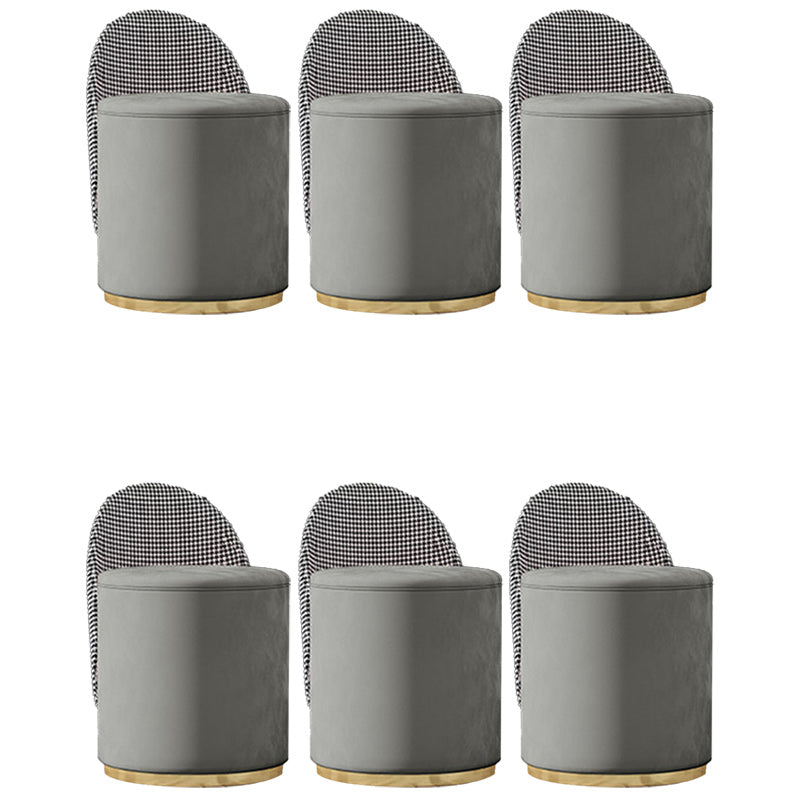 Glam Style Velvet Dining Armless Chair Metal Dining Chairs for Home Use Dark Gray 6 Piece Set Clearhalo 'Dining Chairs' 'Dining Tables & Seating' 'dining_chair' 'furn' 'furn_dining_chair' 'Furniture' 'furniture_dining_chair' 'Kitchen & Dining Furniture' 4942099