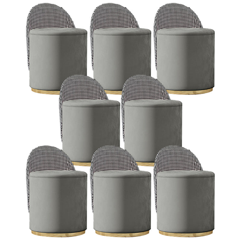 Glam Style Velvet Dining Armless Chair Metal Dining Chairs for Home Use Dark Gray 8 Piece Set Clearhalo 'Dining Chairs' 'Dining Tables & Seating' 'dining_chair' 'furn' 'furn_dining_chair' 'Furniture' 'furniture_dining_chair' 'Kitchen & Dining Furniture' 4942101