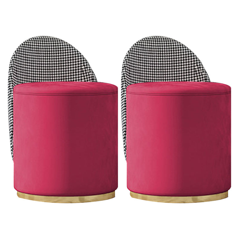 Glam Style Velvet Dining Armless Chair Metal Dining Chairs for Home Use Burgundy 2 Piece Set Clearhalo 'Dining Chairs' 'Dining Tables & Seating' 'dining_chair' 'furn' 'furn_dining_chair' 'Furniture' 'furniture_dining_chair' 'Kitchen & Dining Furniture' 4942104