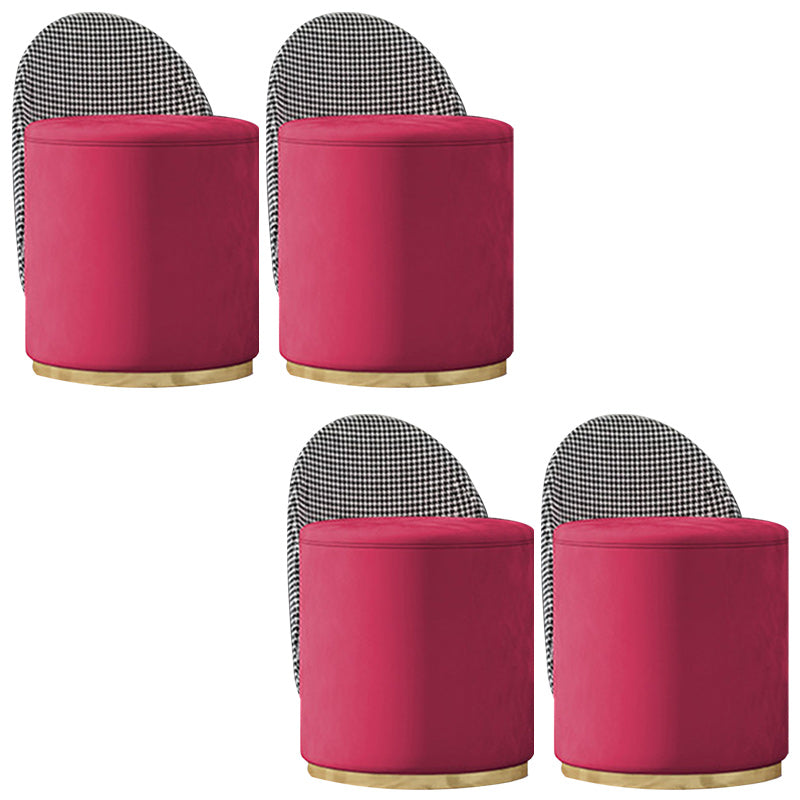 Glam Style Velvet Dining Armless Chair Metal Dining Chairs for Home Use Burgundy 4 Piece Set Clearhalo 'Dining Chairs' 'Dining Tables & Seating' 'dining_chair' 'furn' 'furn_dining_chair' 'Furniture' 'furniture_dining_chair' 'Kitchen & Dining Furniture' 4942106