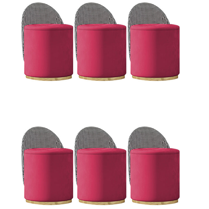 Glam Style Velvet Dining Armless Chair Metal Dining Chairs for Home Use Burgundy 6 Piece Set Clearhalo 'Dining Chairs' 'Dining Tables & Seating' 'dining_chair' 'furn' 'furn_dining_chair' 'Furniture' 'furniture_dining_chair' 'Kitchen & Dining Furniture' 4942107