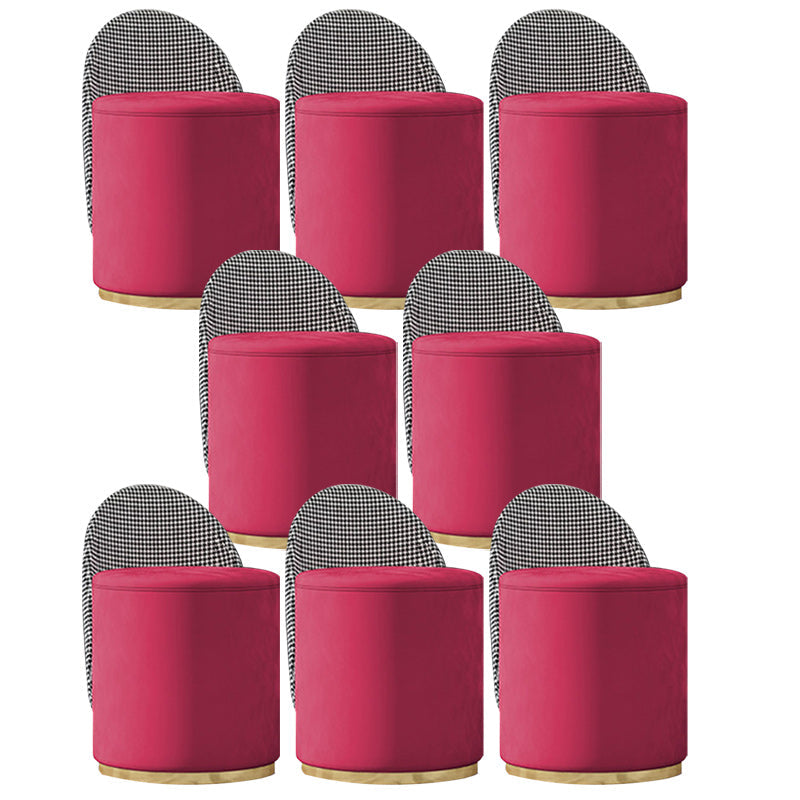 Glam Style Velvet Dining Armless Chair Metal Dining Chairs for Home Use Burgundy 8 Piece Set Clearhalo 'Dining Chairs' 'Dining Tables & Seating' 'dining_chair' 'furn' 'furn_dining_chair' 'Furniture' 'furniture_dining_chair' 'Kitchen & Dining Furniture' 4942108