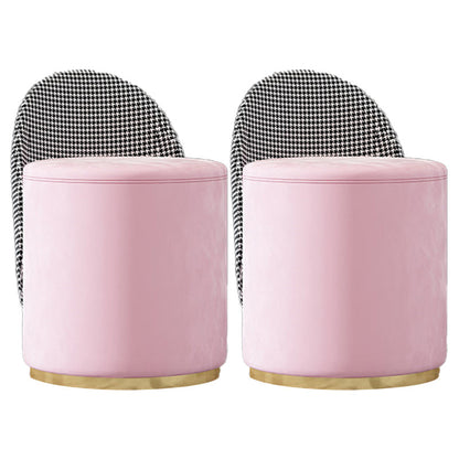 Glam Style Velvet Dining Armless Chair Metal Dining Chairs for Home Use Light Pink 2 Piece Set Clearhalo 'Dining Chairs' 'Dining Tables & Seating' 'dining_chair' 'furn' 'furn_dining_chair' 'Furniture' 'furniture_dining_chair' 'Kitchen & Dining Furniture' 4942109