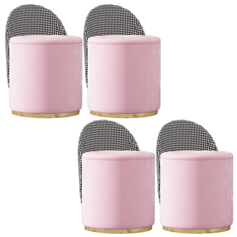 Glam Style Velvet Dining Armless Chair Metal Dining Chairs for Home Use Light Pink 4 Piece Set Clearhalo 'Dining Chairs' 'Dining Tables & Seating' 'dining_chair' 'furn' 'furn_dining_chair' 'Furniture' 'furniture_dining_chair' 'Kitchen & Dining Furniture' 4942110