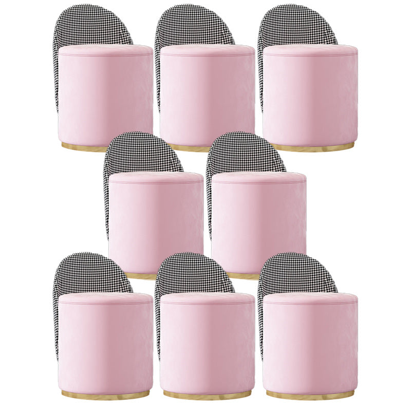 Glam Style Velvet Dining Armless Chair Metal Dining Chairs for Home Use Light Pink 8 Piece Set Clearhalo 'Dining Chairs' 'Dining Tables & Seating' 'dining_chair' 'furn' 'furn_dining_chair' 'Furniture' 'furniture_dining_chair' 'Kitchen & Dining Furniture' 4942112