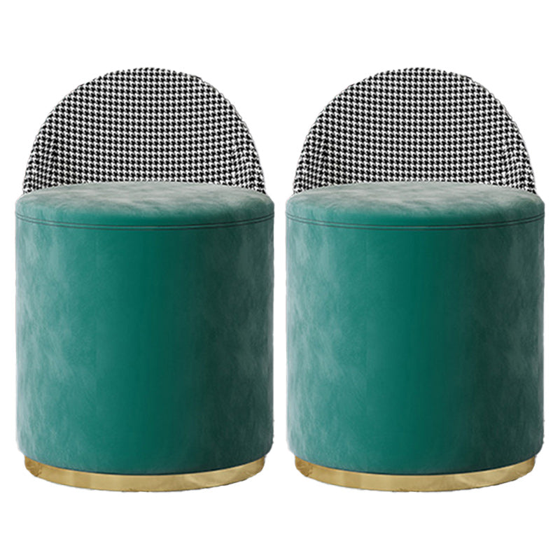 Glam Style Velvet Dining Armless Chair Metal Dining Chairs for Home Use Blackish Green 2 Piece Set Clearhalo 'Dining Chairs' 'Dining Tables & Seating' 'dining_chair' 'furn' 'furn_dining_chair' 'Furniture' 'furniture_dining_chair' 'Kitchen & Dining Furniture' 4942113