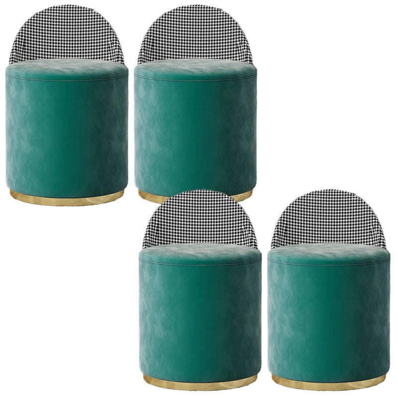 Glam Style Velvet Dining Armless Chair Metal Dining Chairs for Home Use Blackish Green 4 Piece Set Clearhalo 'Dining Chairs' 'Dining Tables & Seating' 'dining_chair' 'furn' 'furn_dining_chair' 'Furniture' 'furniture_dining_chair' 'Kitchen & Dining Furniture' 4942114