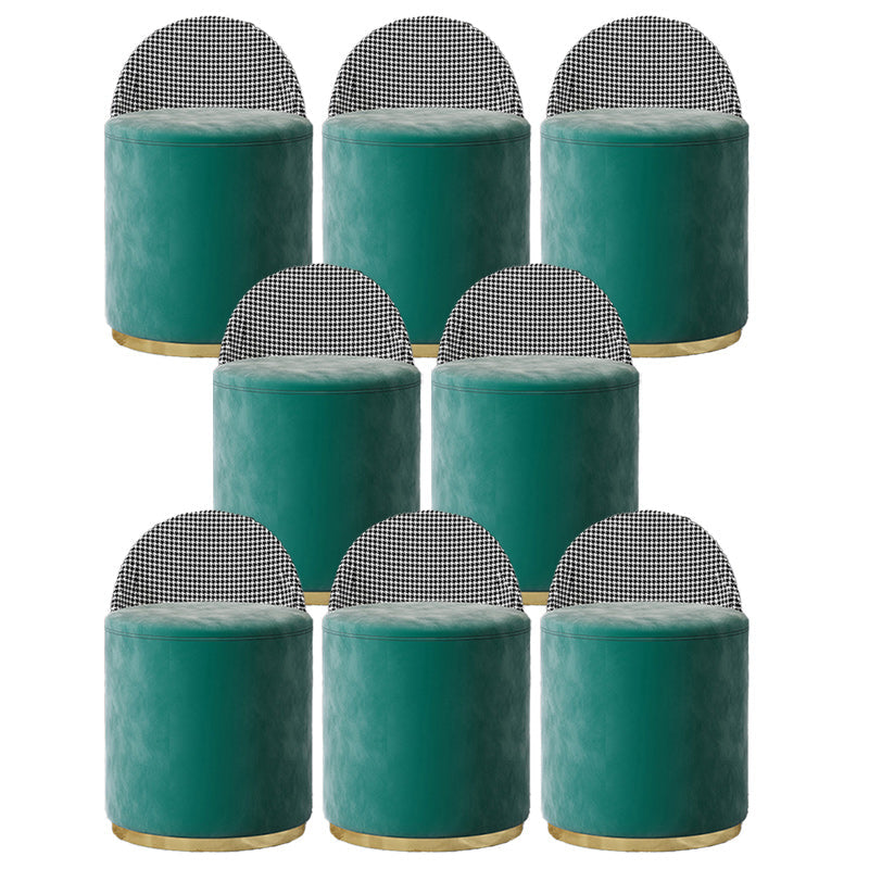 Glam Style Velvet Dining Armless Chair Metal Dining Chairs for Home Use Blackish Green 8 Piece Set Clearhalo 'Dining Chairs' 'Dining Tables & Seating' 'dining_chair' 'furn' 'furn_dining_chair' 'Furniture' 'furniture_dining_chair' 'Kitchen & Dining Furniture' 4942116