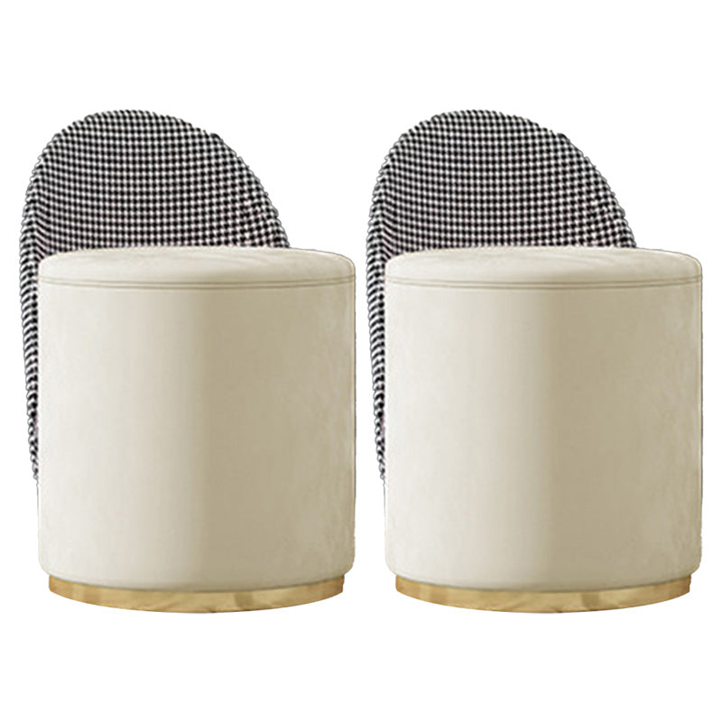 Glam Style Velvet Dining Armless Chair Metal Dining Chairs for Home Use Off-White 2 Piece Set Clearhalo 'Dining Chairs' 'Dining Tables & Seating' 'dining_chair' 'furn' 'furn_dining_chair' 'Furniture' 'furniture_dining_chair' 'Kitchen & Dining Furniture' 4942117