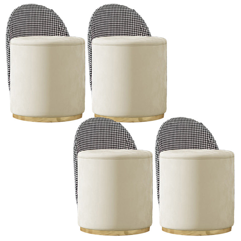 Glam Style Velvet Dining Armless Chair Metal Dining Chairs for Home Use Off-White 4 Piece Set Clearhalo 'Dining Chairs' 'Dining Tables & Seating' 'dining_chair' 'furn' 'furn_dining_chair' 'Furniture' 'furniture_dining_chair' 'Kitchen & Dining Furniture' 4942118