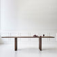 Solid Wood Modern Dining Table Rectangle Kitchen Furniture with Double Pedestal Base 86.6"L x 35.4"W x 29.5"H Without Chairs Clearhalo 'Dining Tables & Seating' 'Dining Tables' 'dining_table' 'furn' 'furn_dining_table' 'Furniture' 'furniture_dining_table' 'Kitchen & Dining Furniture' 'kitchen' 'kitchen_dining_table' 4942125